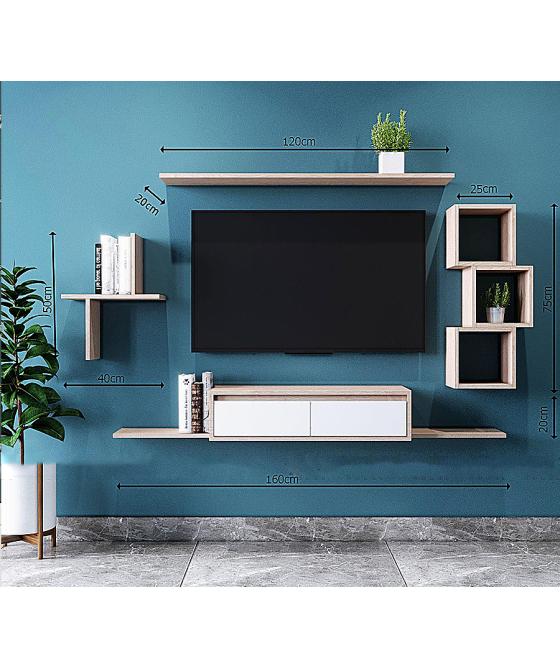 Kệ tivi treo tường 268 - Gỗ MDF, Dài ~200cm Kệ tivi treo tường 268 - Gỗ MDF, Dài ~200cm